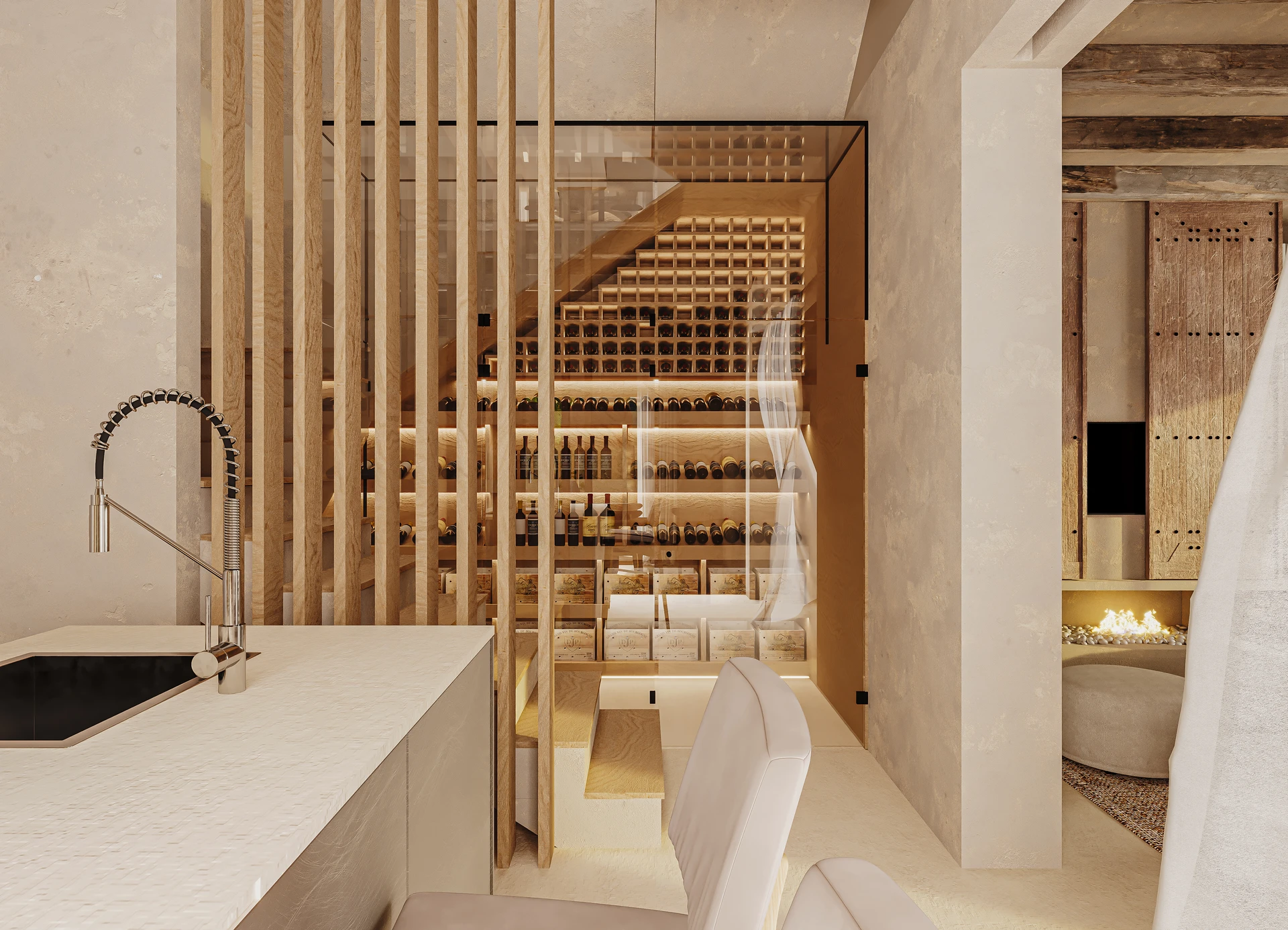 Hauptschlafzimmer mit eigenem Bad en suite — Stadthaus Ca's Predi in Ses Salines