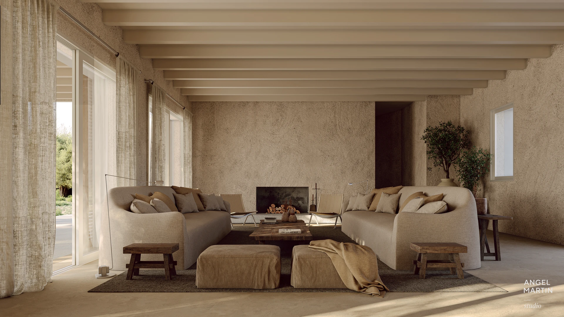 Wohnzimmer mit Gartenblick — Finca Son Salom, Santanyí, Mallorca