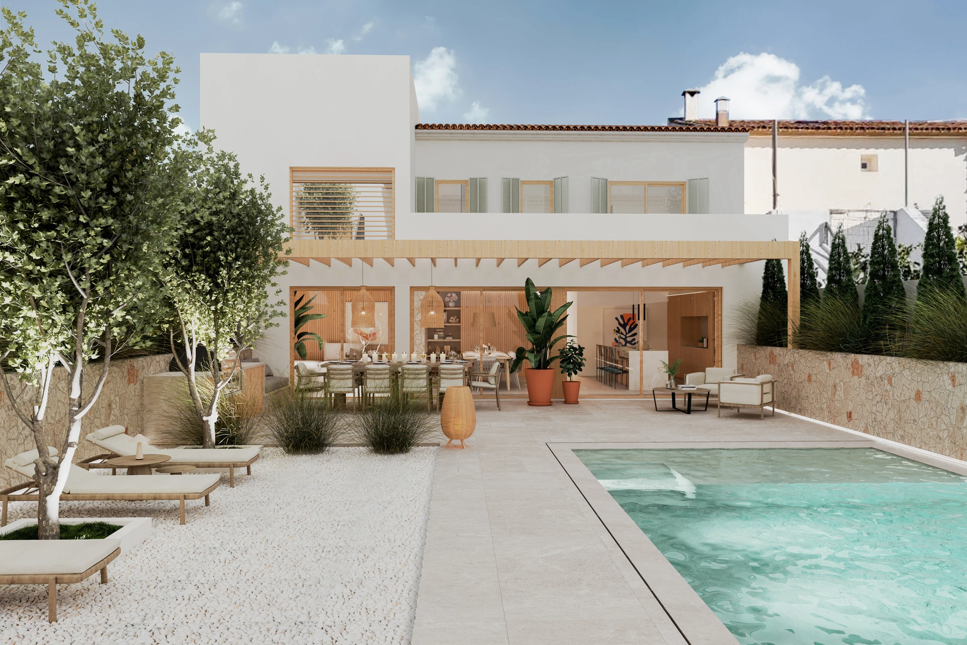 Elegante Casa Mediterránea con Piscina y Ascensor en Ses Salines